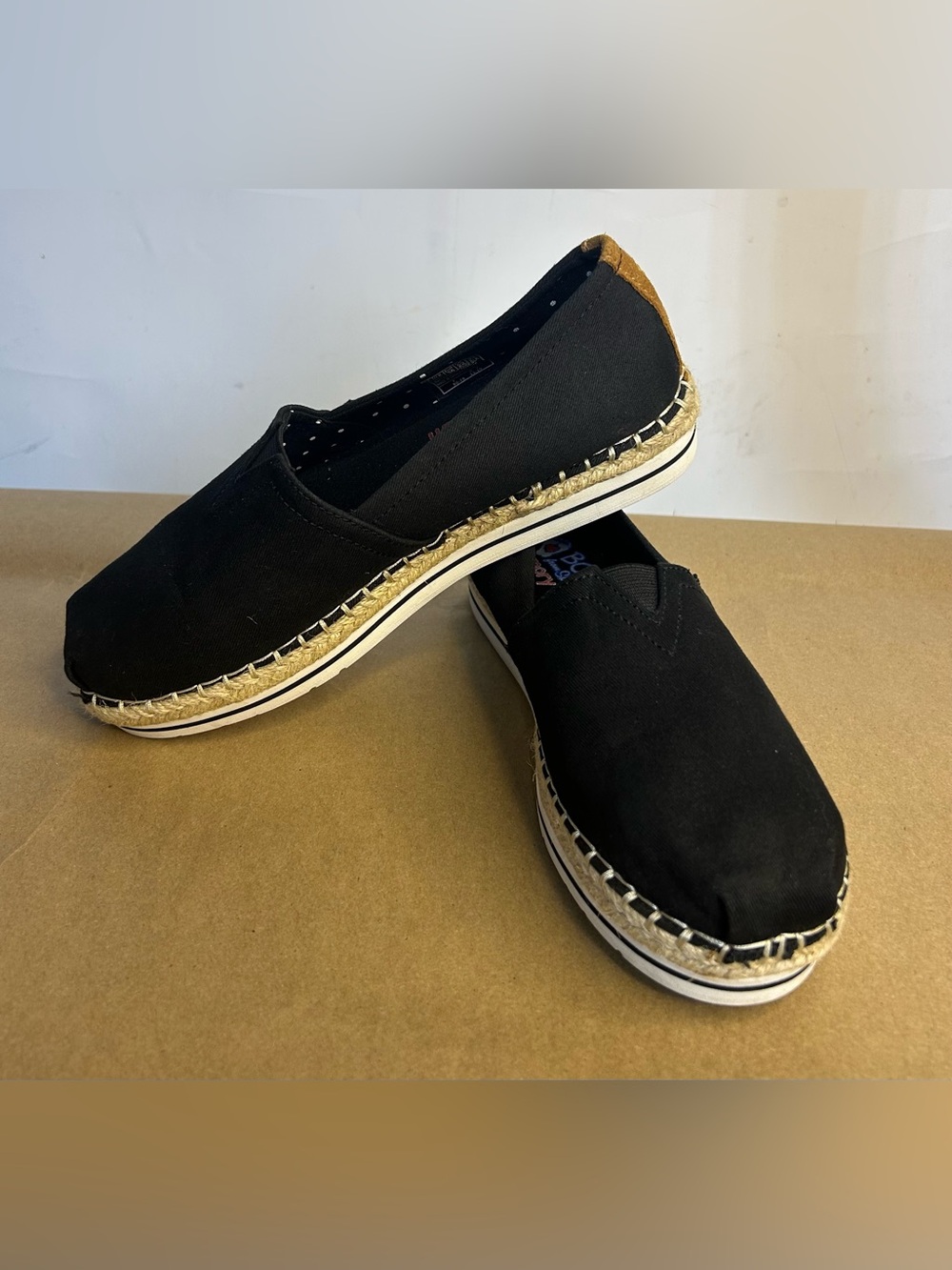 Bobs by Sketchers Black Breeze Slip-On Espadrilles Women's Size 6